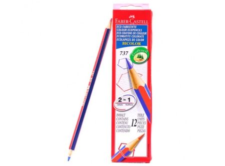  LAPIZ CARPINTERO X 12 UND BICOLOR FABER 737 DELGAD 