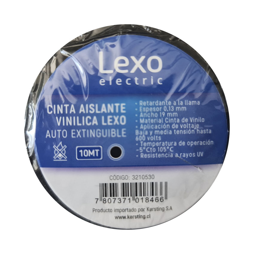  CINTA ELECTRICA NEGRA 19 MM X 10 MT LEXO 