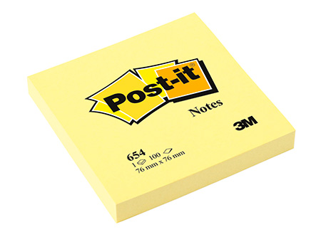  NOTA POST-IT 3M 654 MEDIANO AMARILLO 