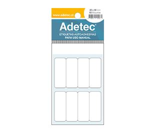  ETIQUETA ADH.20X50 X 8 ETIQ X 10 HOJA ADETEC 
