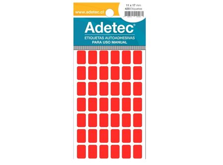  ETIQUETA ADH.FLUOR. 11X17 396ETQ. ROJA ADETEC 