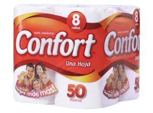  PAPEL HIG. 8 ROLLOS 50 MT. H/S CONFORT 