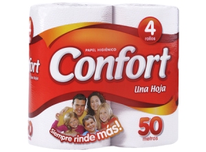  PAPEL HIG. 4 ROLLOS 50 MT H/S CONFORT** 