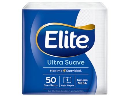  SERVILLETA COCKTAIL 24X24 50 UN ELITE BLANCA 