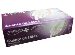  GUANTES QUIR. LATEX C/100 UND BLANCO S C/POLVO 