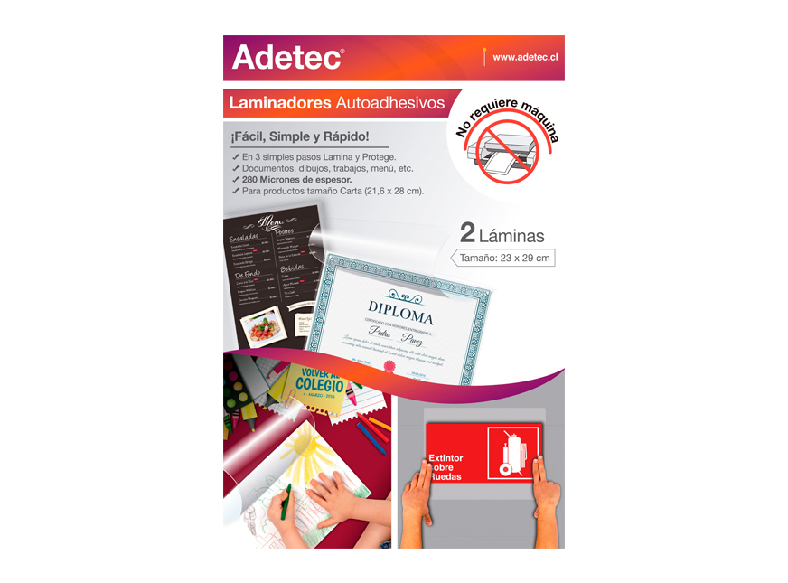  LAMINA AUTOADH PARA PLAST ADETEC CARTA 229X292MM 