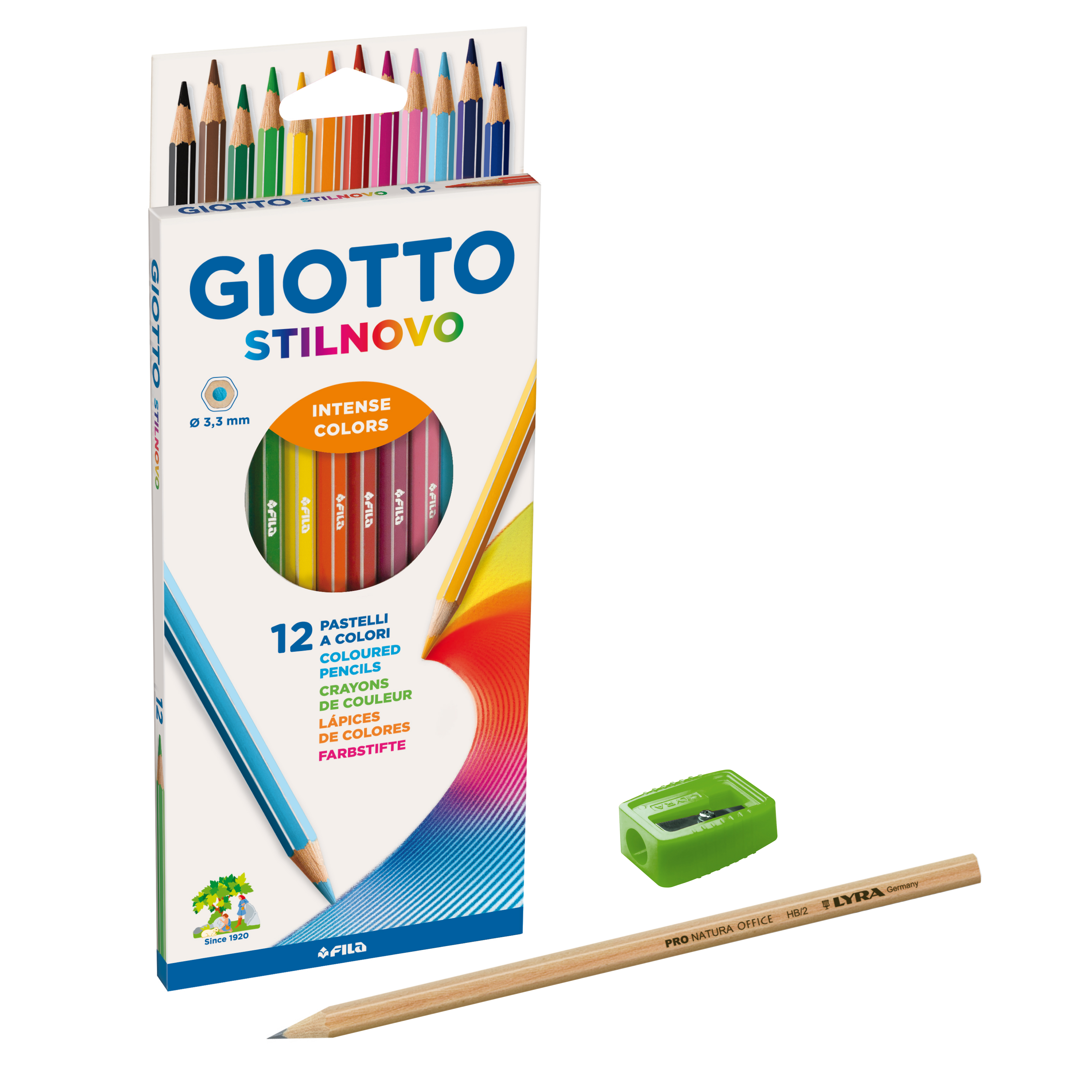  LAPIZ COLOR 12UN. LARGO + SACAPUNTAS GIOTTO 