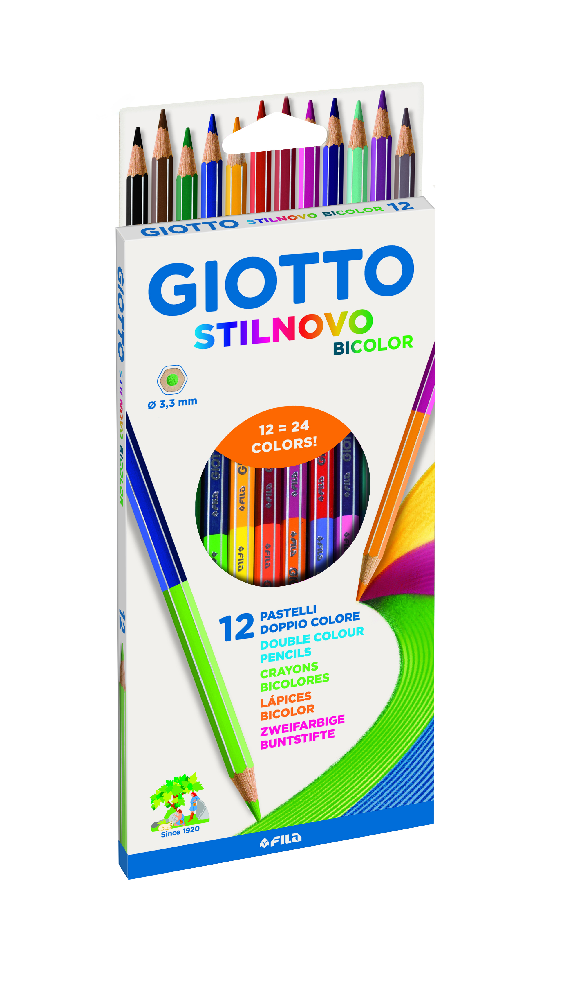  LAPIZ COLOR 12UN. BICOLOR GIOTTO STILNOVO 