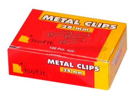  CLIPS ISOFIT METAL  28 MM PTA.REDONDA 100 UDS 