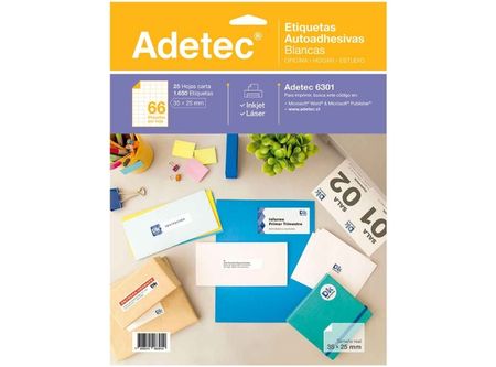  ETIQUETA ADETEC INK-JET  35X 25-6C 25HJ. 