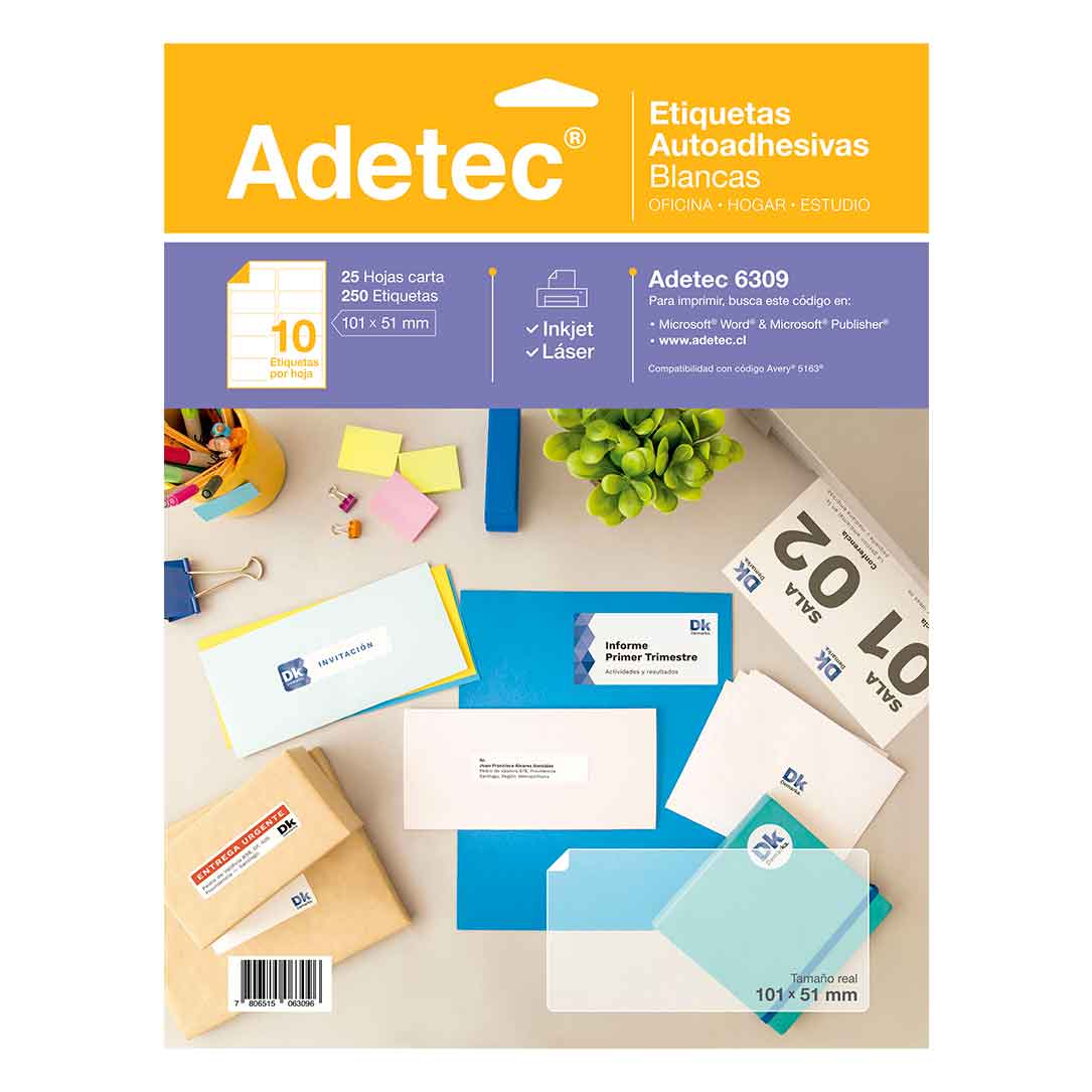  ETIQUETA ADETEC INK-JET 101X 51-2C 25 HJ. 