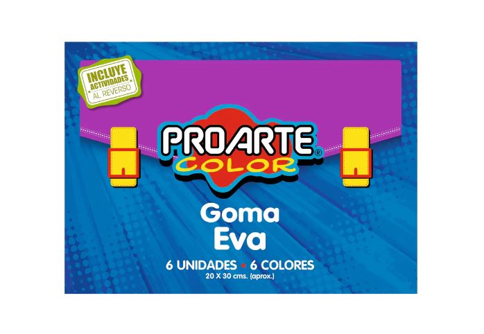  CARPETA ESCOLAR GOMA EVA 6 COL. PROARTE. 