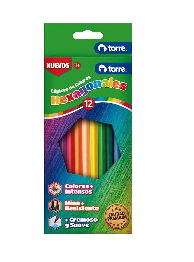  LAPIZ COLOR 12UN. LARGO HEXAGONAL TORRE IMAGIA 