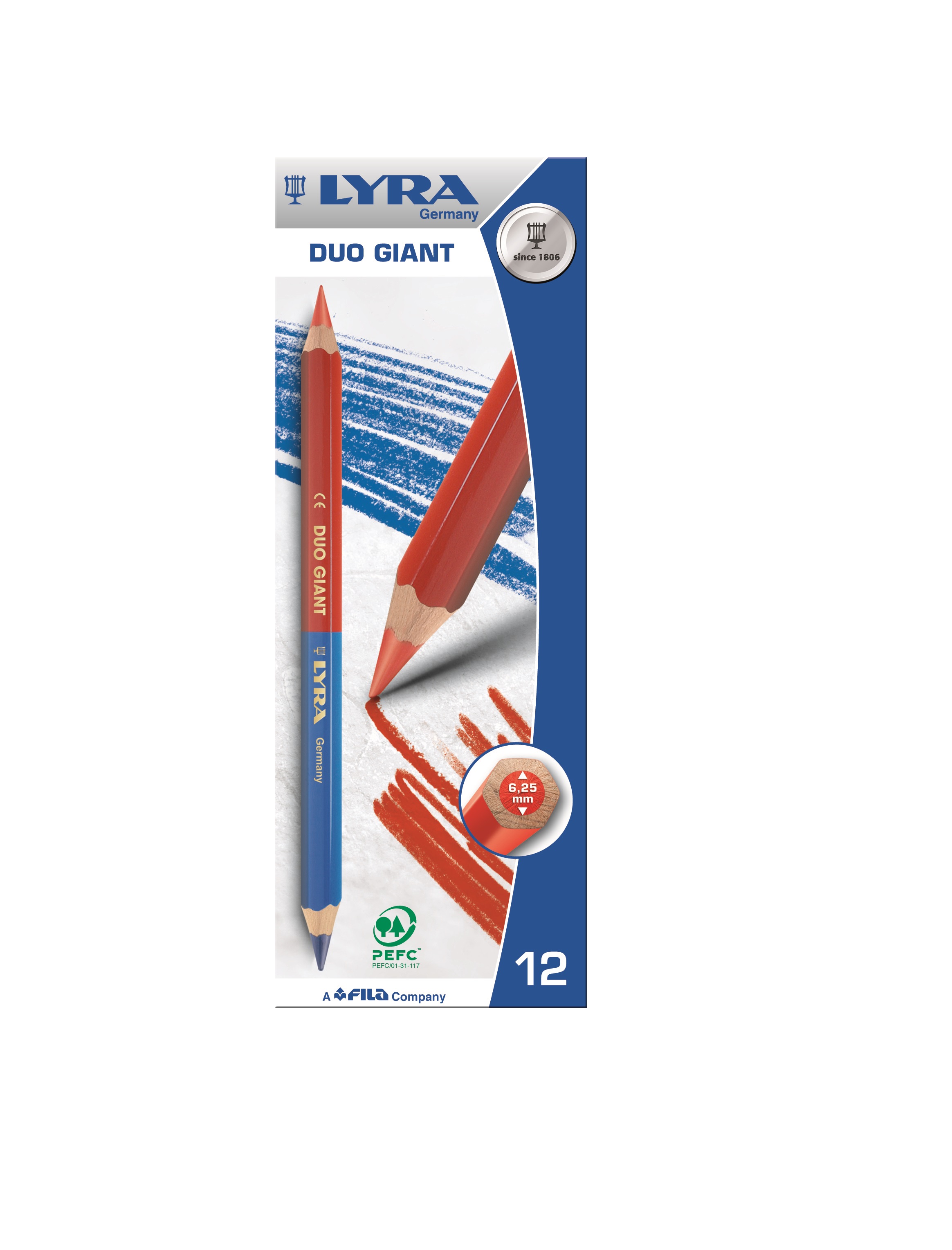  LAPIZ BICOLOR LYRA JUMBO AZUL/ROJO 