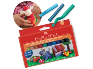  PLASTICINA 12 COLORES FABER JUMBO 