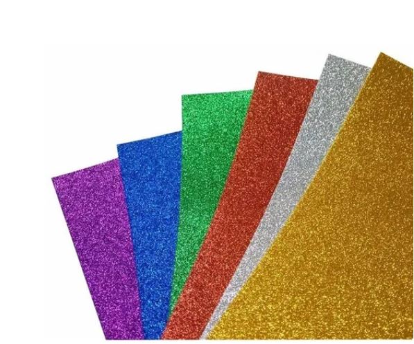  GOMA EVA 20X30 X10 UN GLITTER ROJO 
