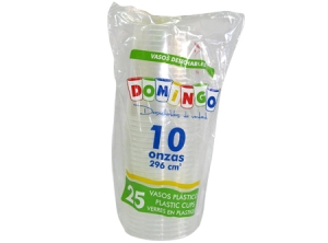  VASO TRANSP 300ML 10 ONZ X 25 UN. 