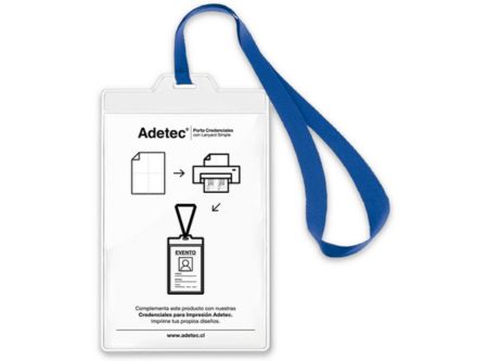  PORTACREDENCIAL 40 UND CON LANYARD SIMPLE ADETEC 