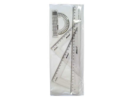  SET GEOMETRIA 4 PIEZAS 30CM NEO LITE TRANSPARENTE 