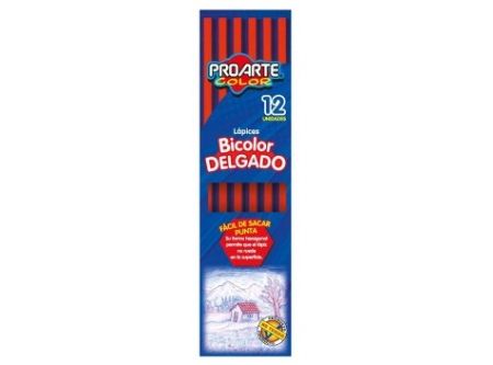  LAPIZ BICOLOR PROARTE X 12 UND AZUL/ROJO 