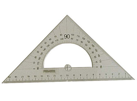  ESCUADRA PLASTICA 45o. X 21CM C/TRANSPOR. PROARTE 