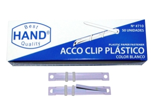  ACCOCLIPS 50 UND HAND PLASTICO BLANCO 