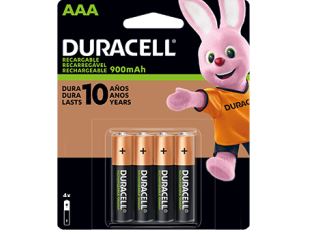  PILA RECARGABLE AAA X 4 DURACELL 900 MAH 