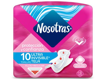  TOALLA HIG. NOSOTRAS INVISIBLE SUAVE 10 UN 