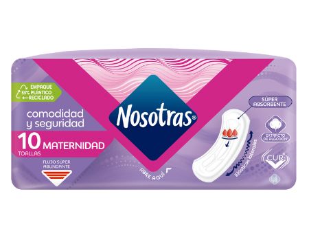  TOALLA HIG. NOSOTRAS MATERNAL X 10 UNI 