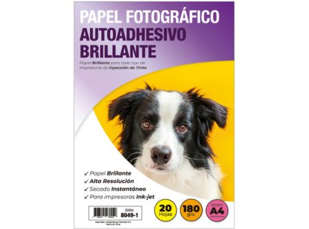  PAPEL FOTOGRA A4 180GR 20 HJ BRILLANT AUT/ADH ADET 