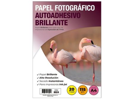  PAPEL FOTOGRA A4 115GR 20 HJ BRILLANT AUT/ADH ADET 