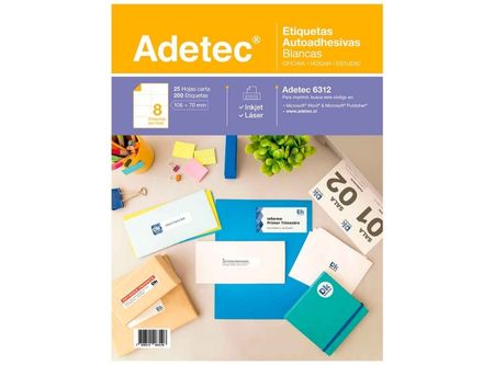  ETIQUETA ADETEC INK-JET 106X 70-2C 25HJ. 