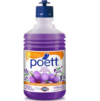  LIMPIADOR PISO 250 ML POETT DESINF LAVANDA 