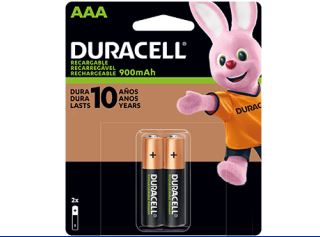  PILA RECARGABLE AAA X 2 DURACELL 900 MAH 