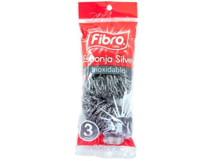  ESPONJA SILVER INOXIDABLE 3 UNIDADES FIBRO 