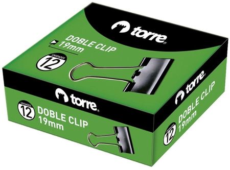  DOBLE CLIPS NEGROS 19MM X 12 UN TORRE 