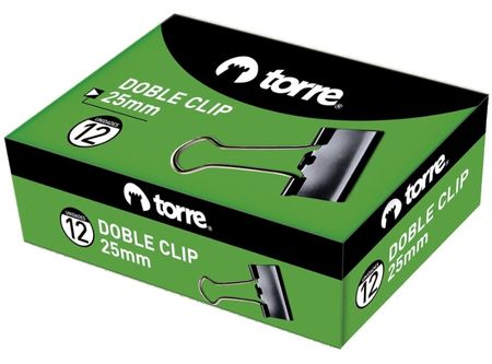  DOBLE CLIPS NEGROS 25MM X 12 UN TORRE 