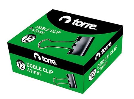  DOBLE CLIPS NEGROS 41MM X 12 UND TORRE 