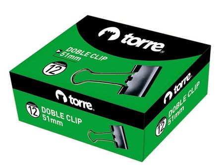  DOBLE CLIPS NEGROS 51MM X 12 UND TORRE 