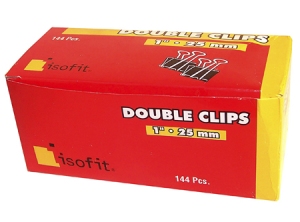  DOBLE CLIPS NEGROS 1- 25MM X 12UN ISOFIT 