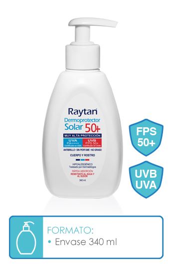  PROTECTOR SOLAR 340 ML FPS 50+ RAYTAN VALVULA 