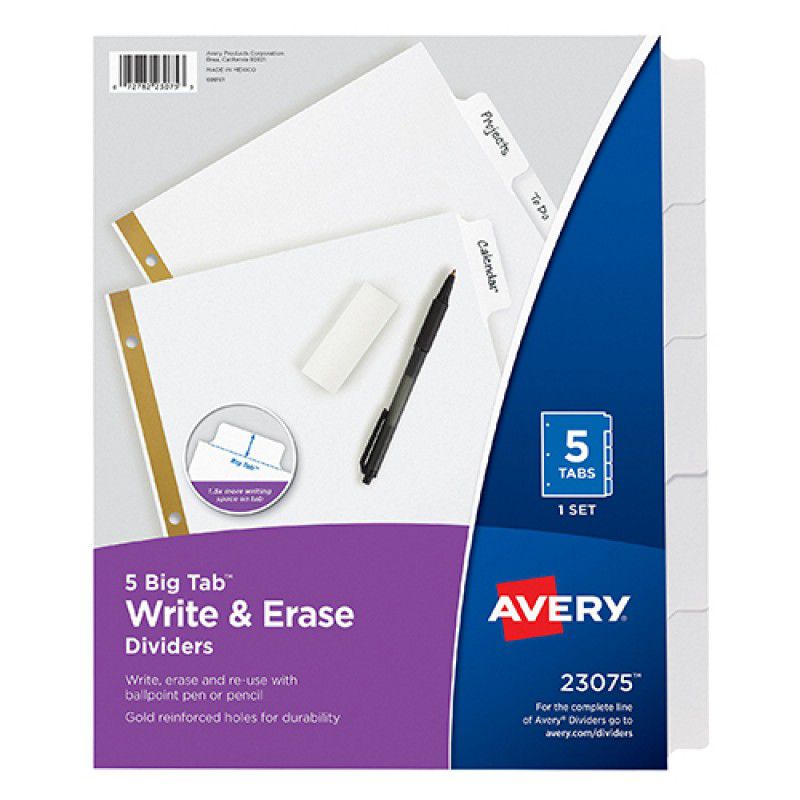  SEPARADOR CARTA 5 DIV. BL AVERY BIG TAB REF 23075 