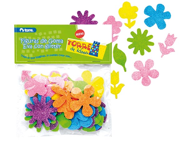  TORRE IDEAS GOMA EVA FLORES GLITTER TORRE 