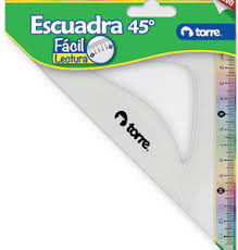  ESCUADRA PLASTICA 45o. BLISTER TORRE 