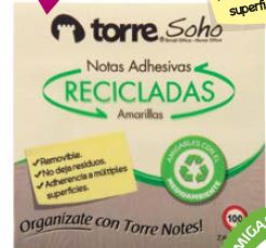  NOTA ADHE TORRE 100 HJ RECICLADO 7.6X7.6 AMARILLO 