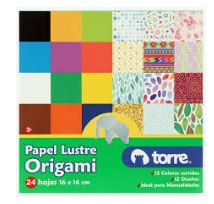  PAPEL LUSTRE 16X16 CM ORIGAMI 24 HJ TORRE 