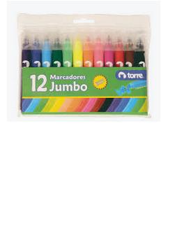  PLUMON ESCOLAR 12 COLORES JUMBO TRIANGULAR TORRE 