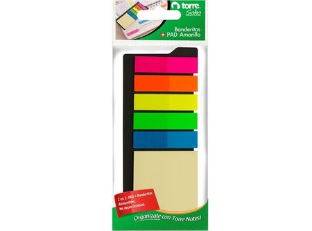  NOTA ADHE TORRE 2 EN 1 BANDERITAS 6 COLORES 