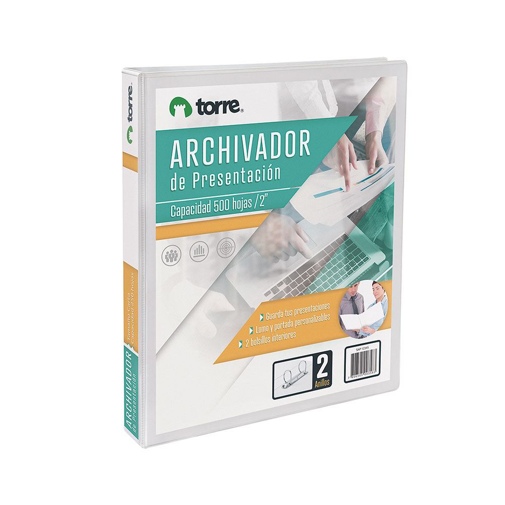  ARCHIVADOR CARTA C/PRES.BLANCO 2 AROS 2.0 TORRE 