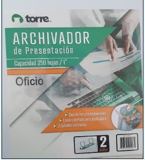  ARCHIVADOR OFICIO C/PRES.BLANCO 2 AROS 1 TORRE 